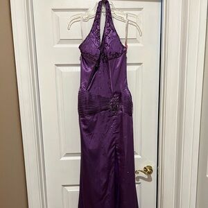 Purple Halter top prom dress